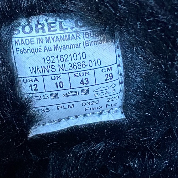 Sorel go errand run slip on black faux fur women 12 - Picture 6 of 9